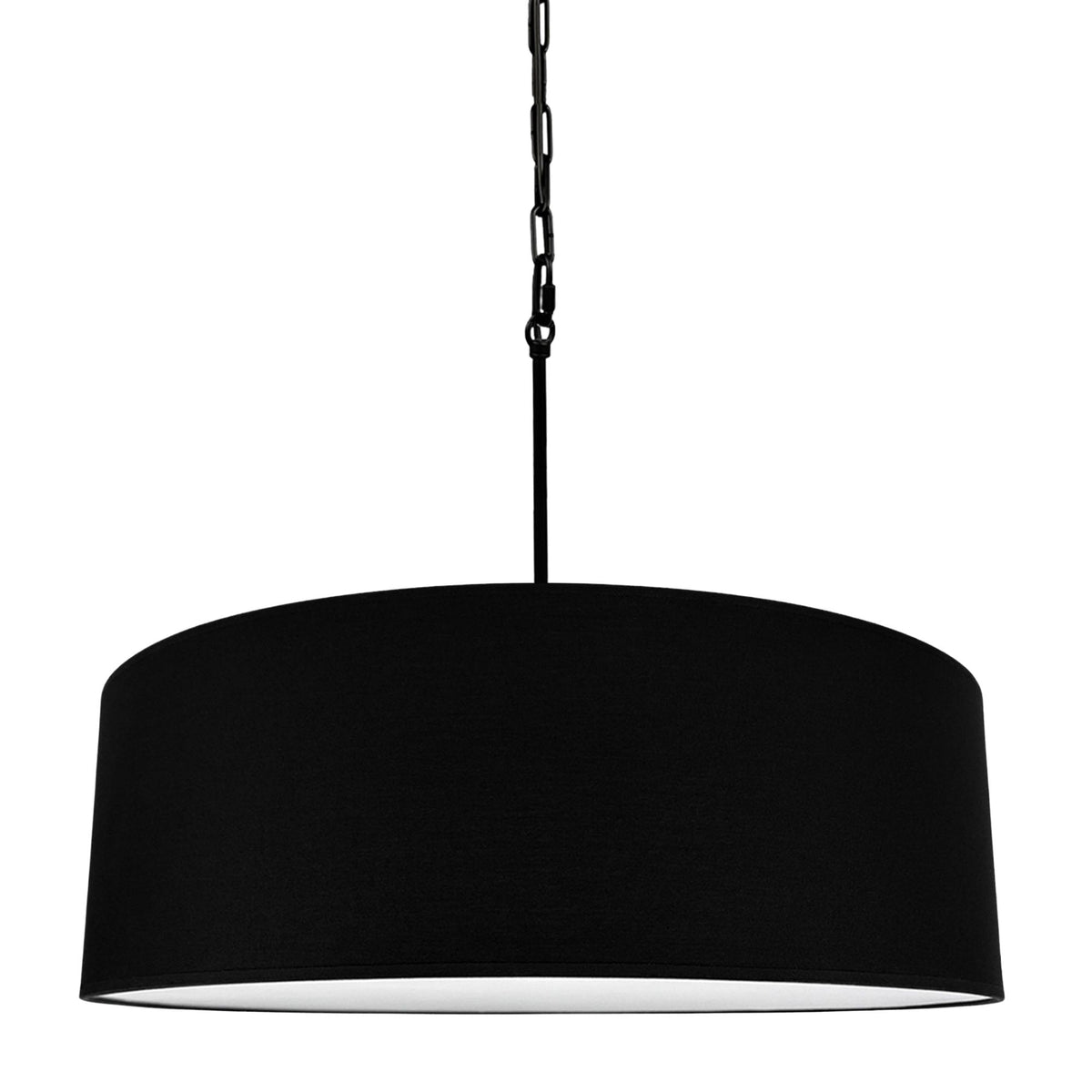 Silia Black II – czarna lampa wisząca na łańcuchu z blendą Ø60