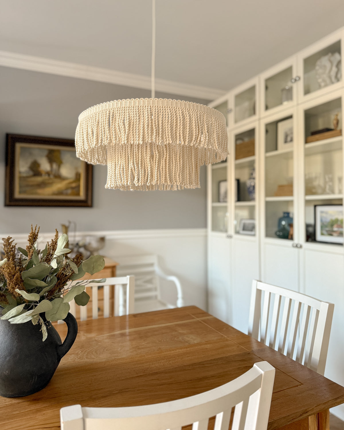 Mira – dwuwarstwowa lampa wisząca z bawełnianych sznurów Ø50