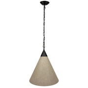 Tiara Black – stożkowa lampa wisząca z ciemnego lnu Ø40