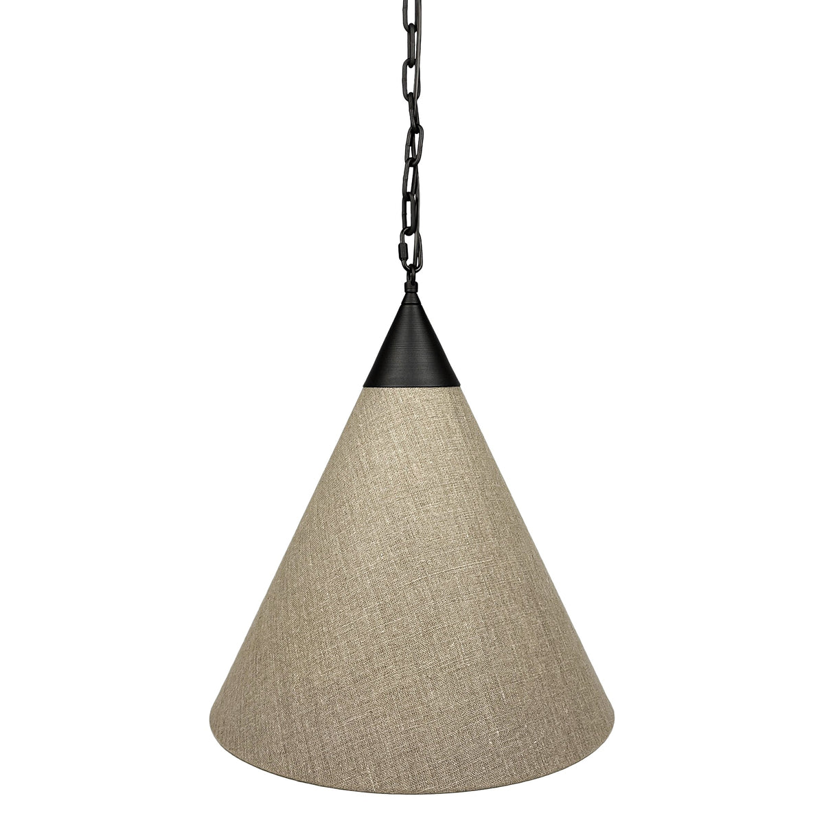 Tiara Black – stożkowa lampa wisząca z ciemnego lnu Ø40