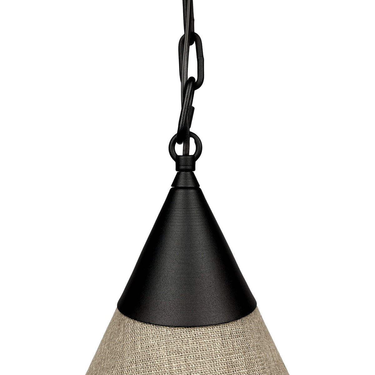 Tiara Black – stożkowa lampa wisząca z ciemnego lnu Ø40