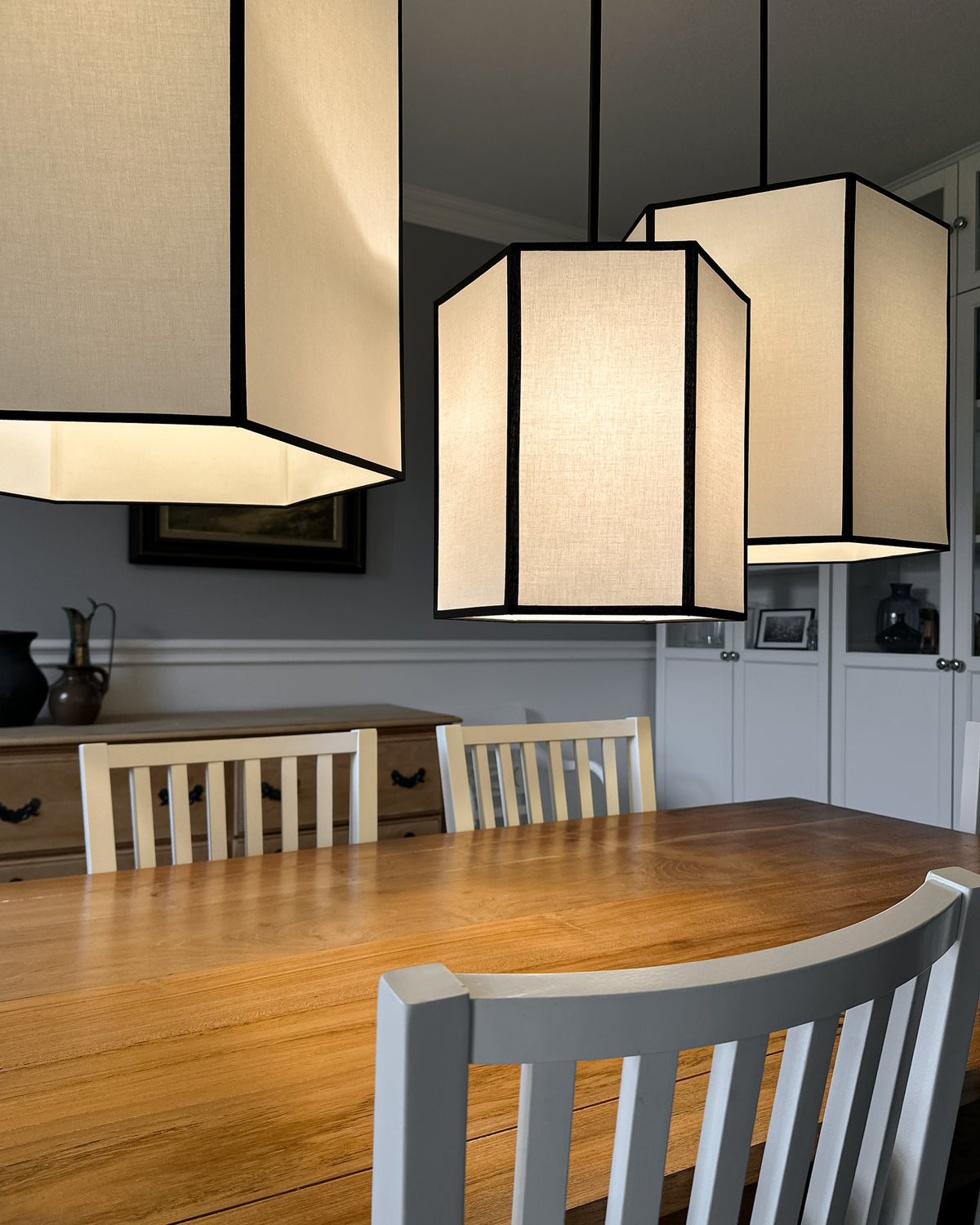 Lampa wisząca GABIA biało-czarny - 29 cm