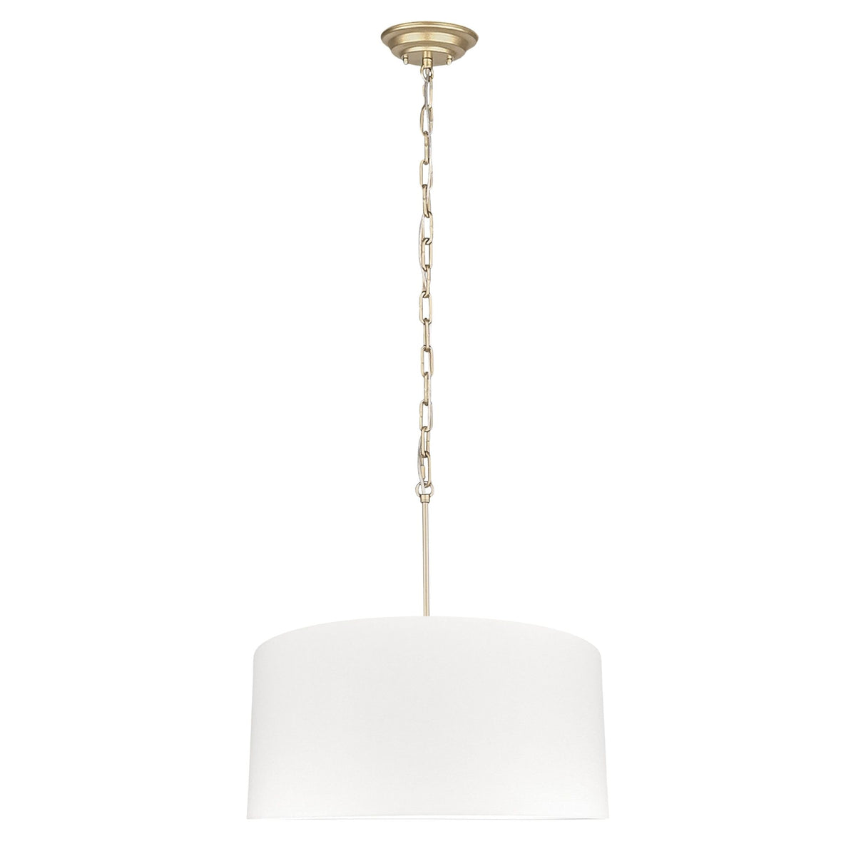 Silia – owalna lampa wisząca z białej bawełny na łańcuchu