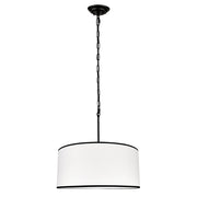 Silia Black III – owalna lampa wisząca z czarną lamówką