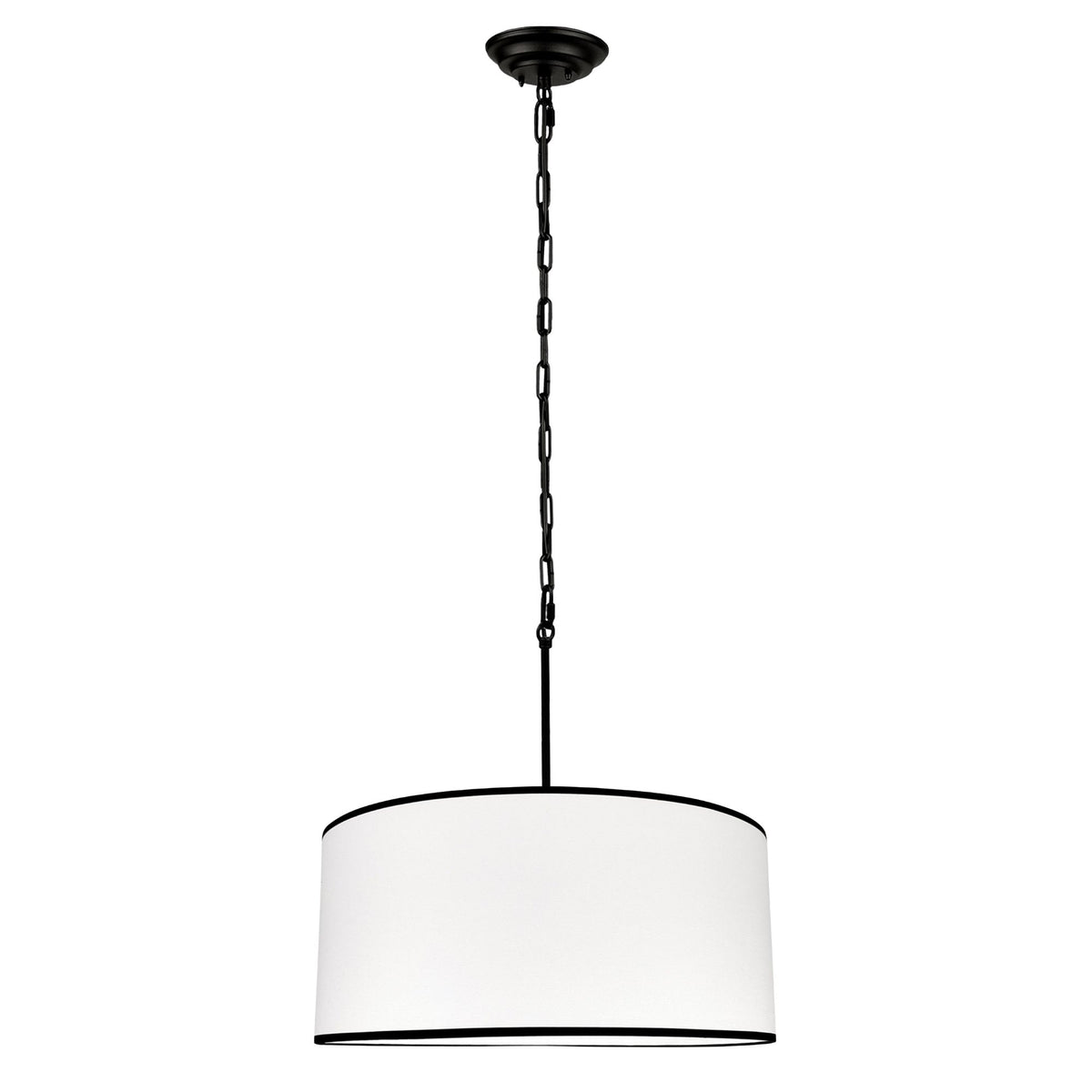 Silia Black III – owalna lampa wisząca z czarną lamówką