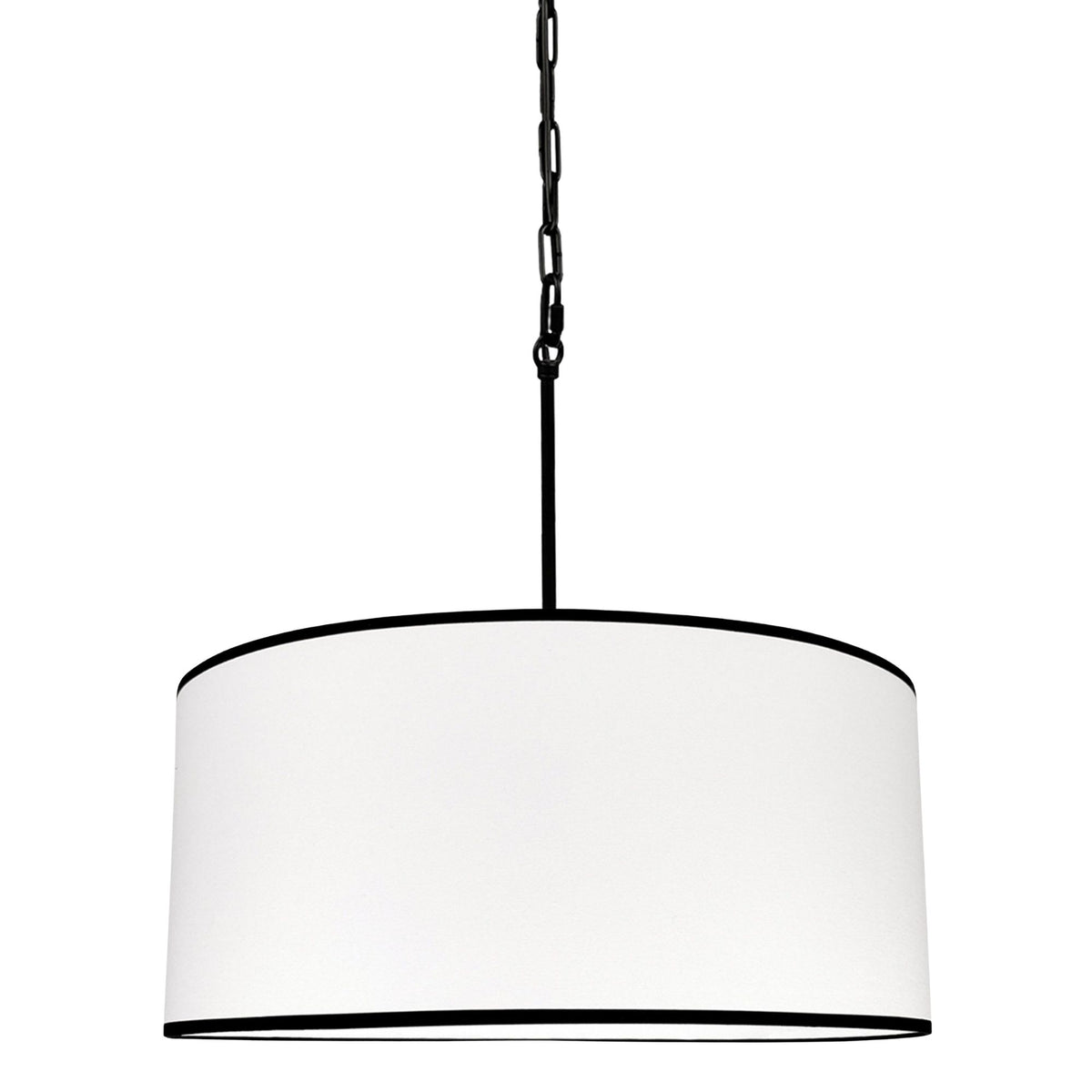 Silia Black III – owalna lampa wisząca z czarną lamówką