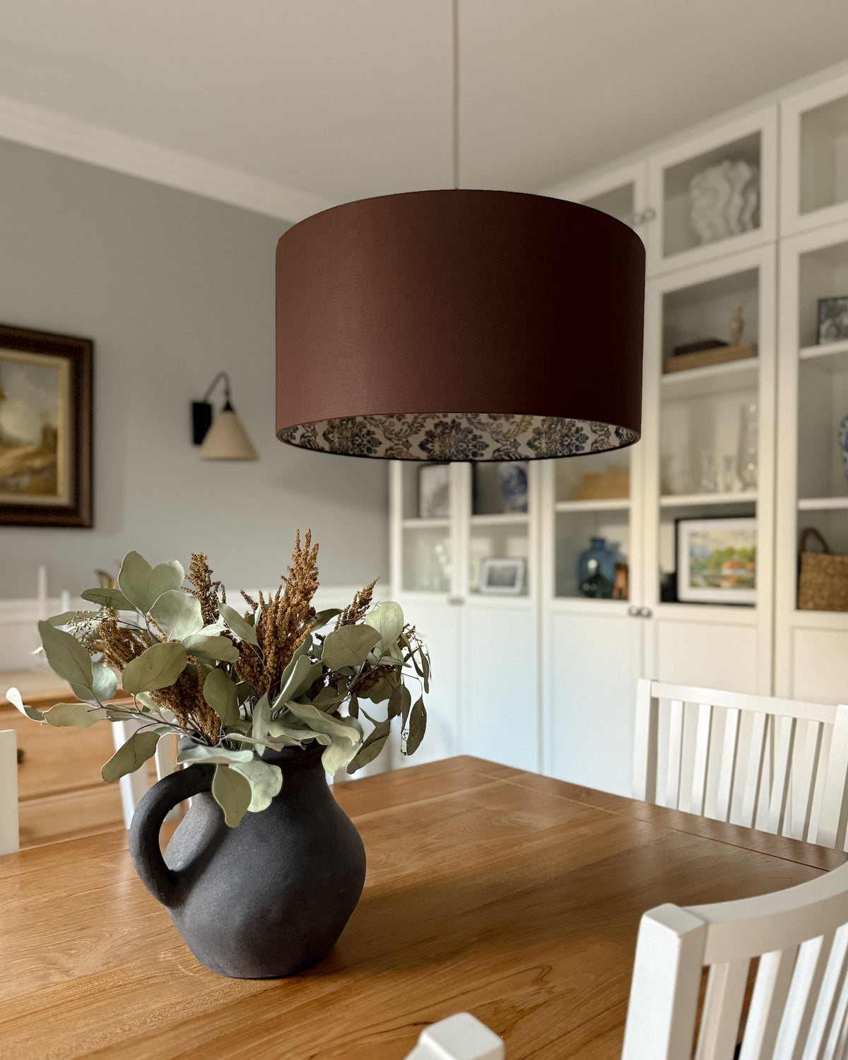 Lampa wisząca FARMHOUSE - Chłodny żakard - 50 cm