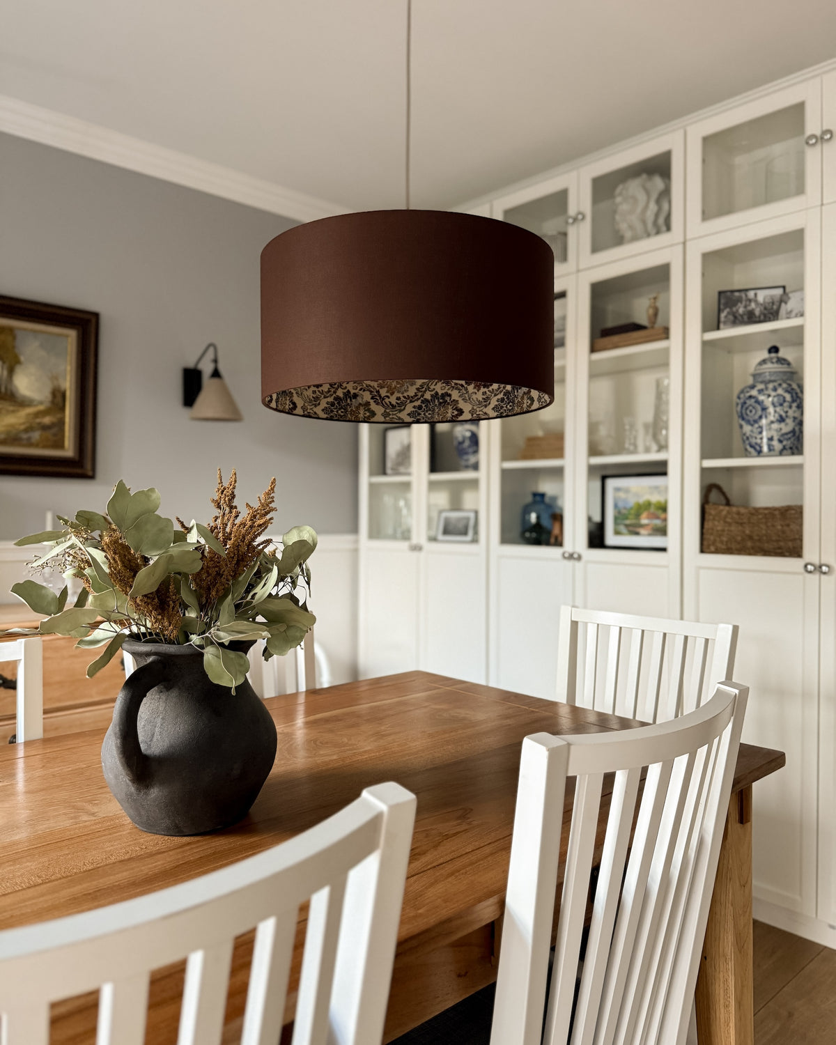 Lampa wisząca FARMHOUSE - Ciepły żakard - 50 cm
