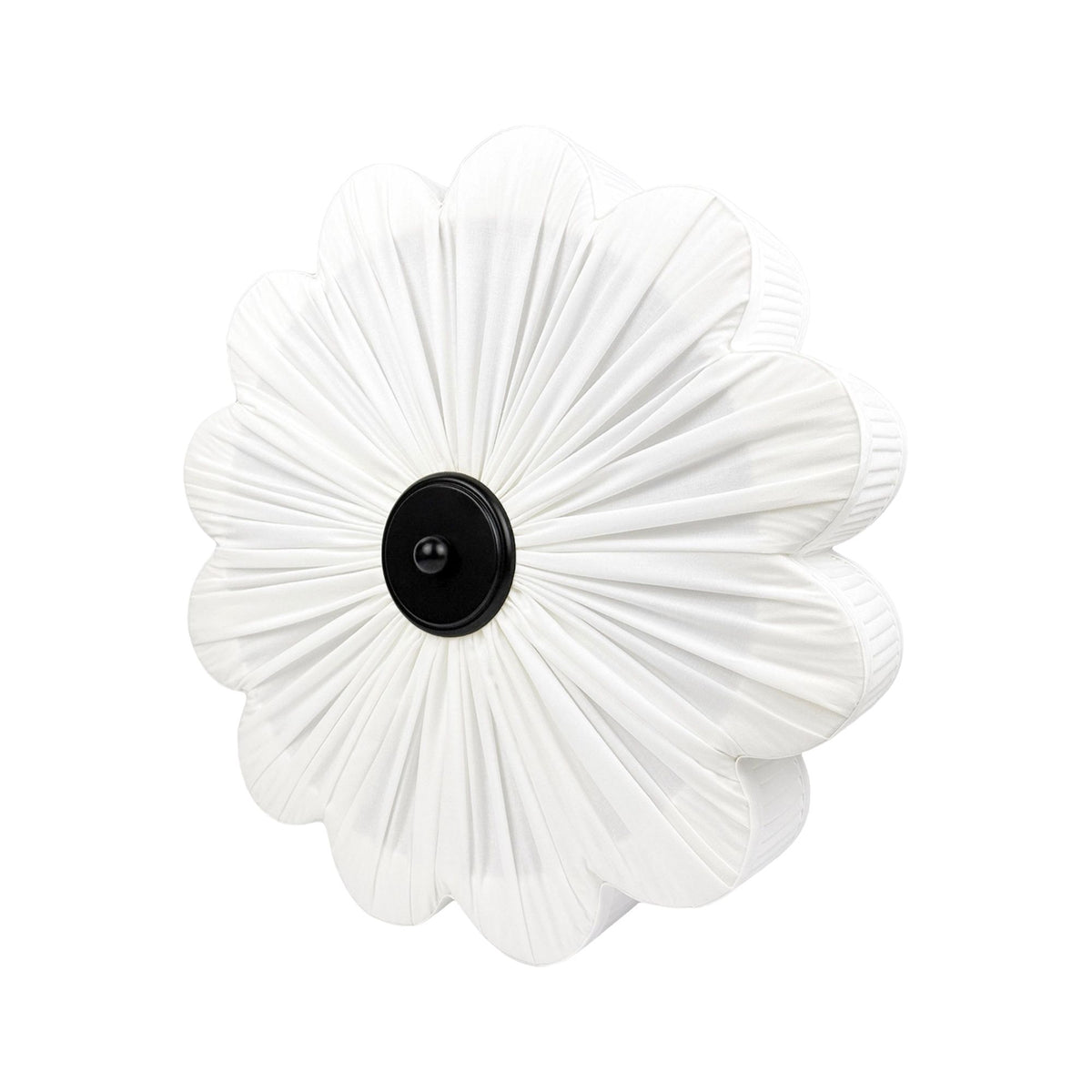 Peonia Black II – plafon i kinkiet z bawełny, śmietankowa biel Ø53
