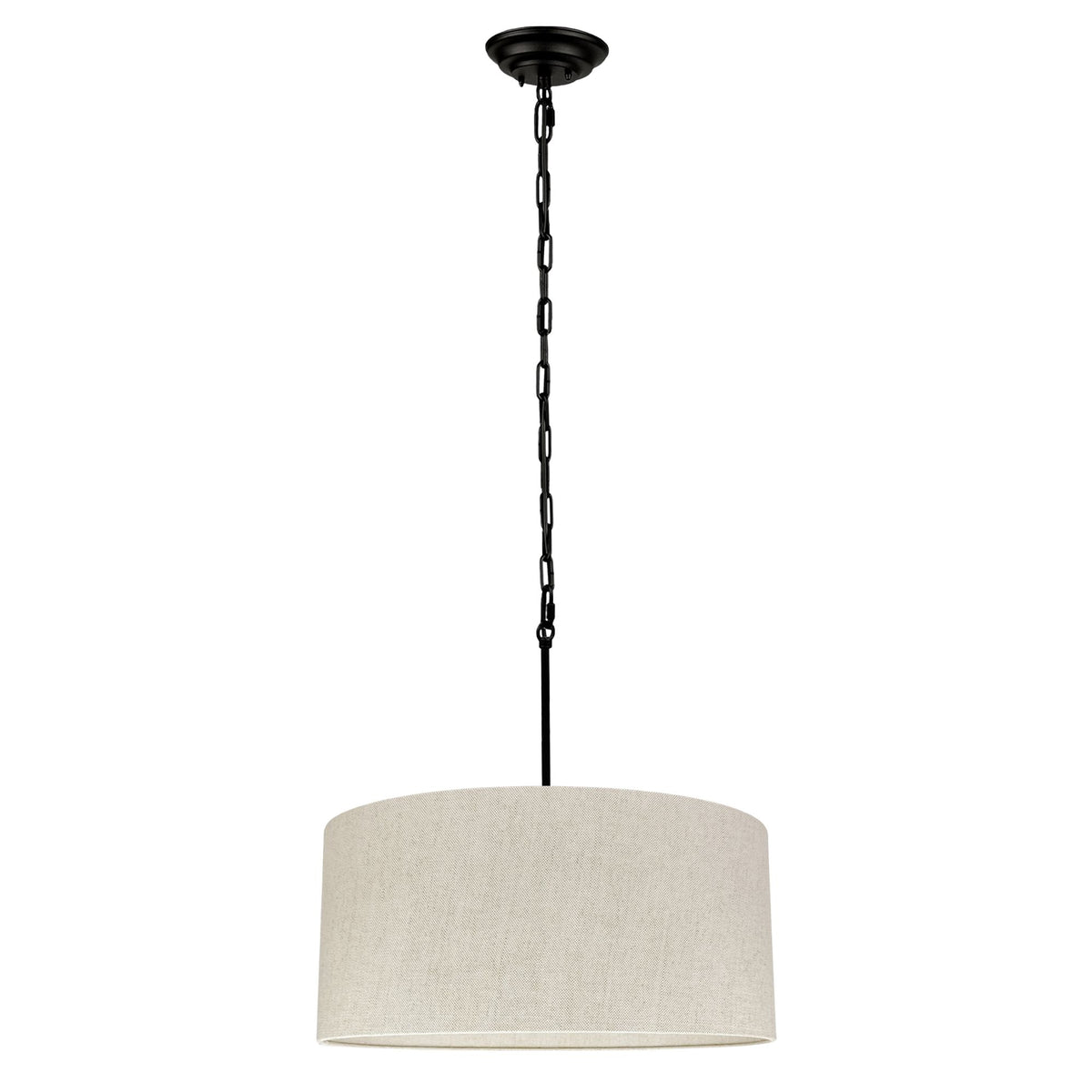 Lampa wisząca SILIA len 52 cm - Czarny