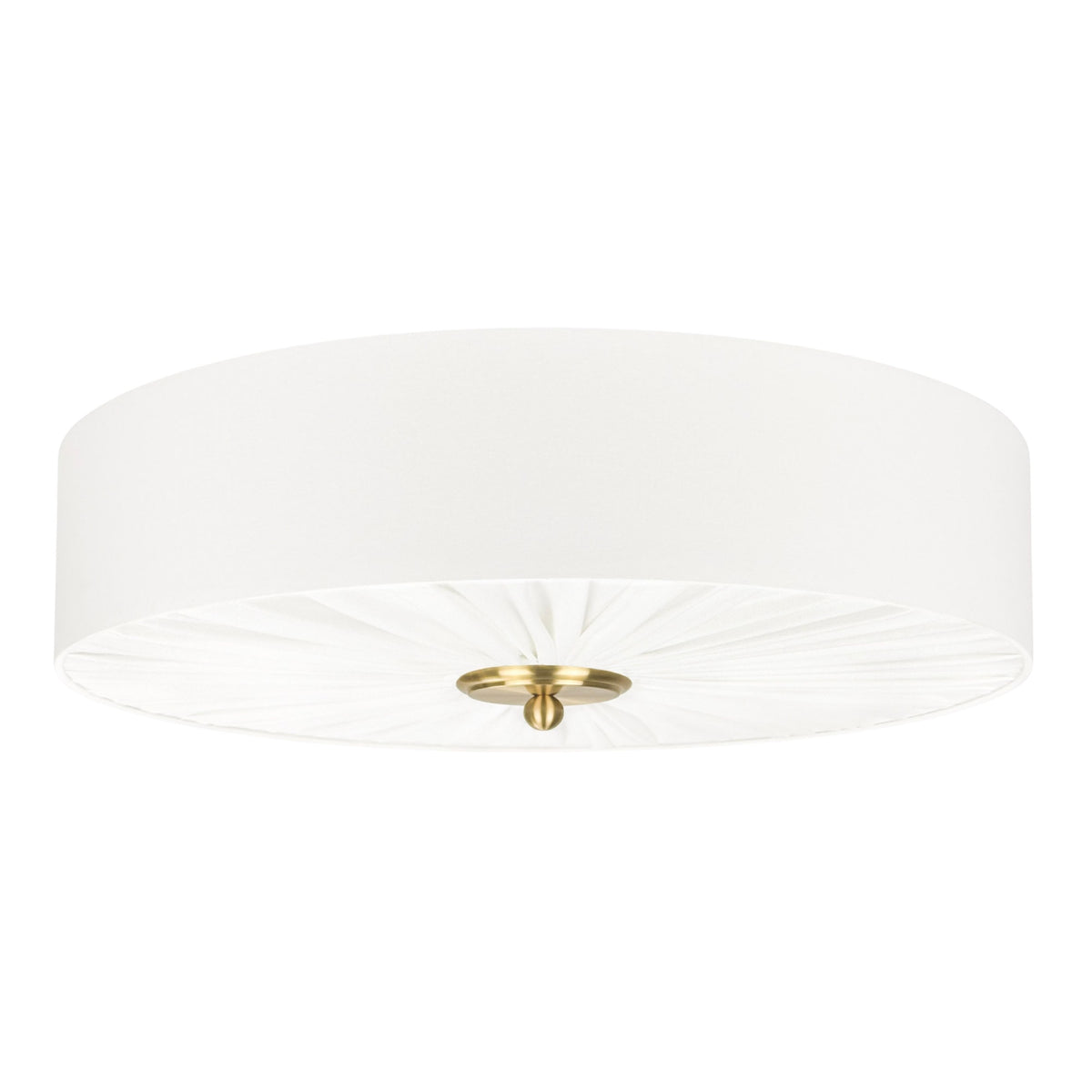 Plise Brass III – plafon z plisowanej bawełny, szczotkowany mosiądz Ø58