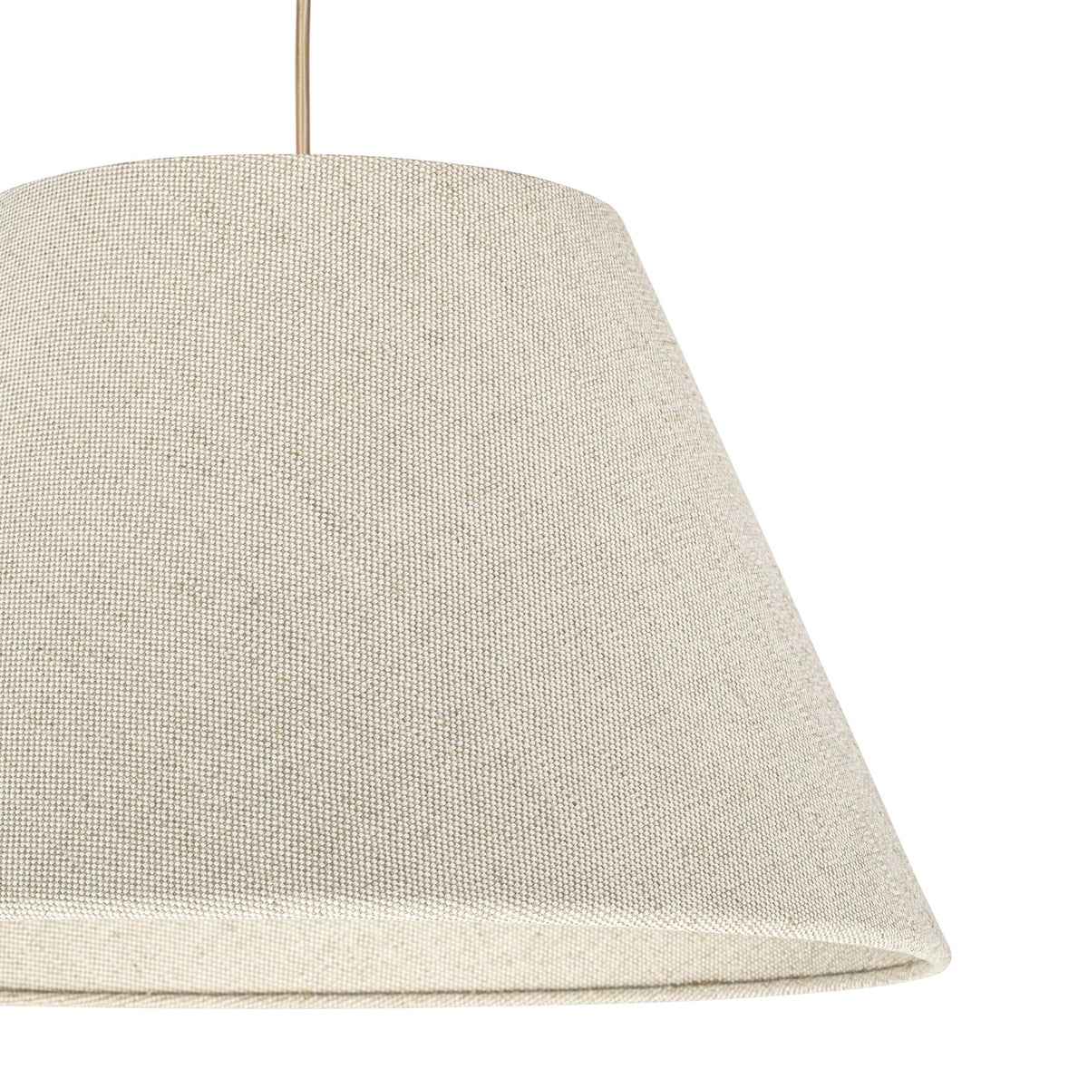 Lino Stożek – lampa wisząca z lnianym abażurem i mosiądzem Ø40