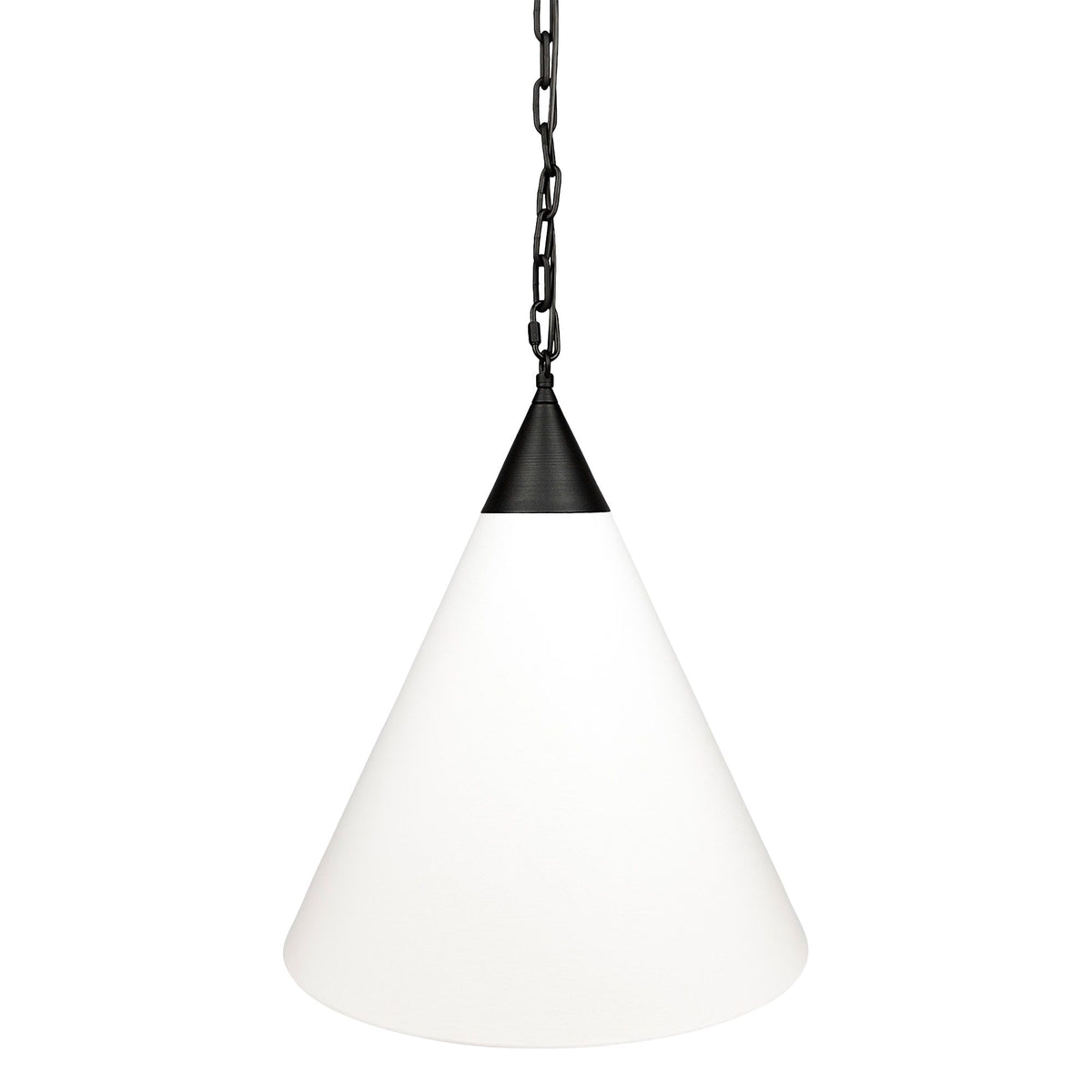 Tiara Black – stożkowa lampa wisząca z białej bawełny Ø40