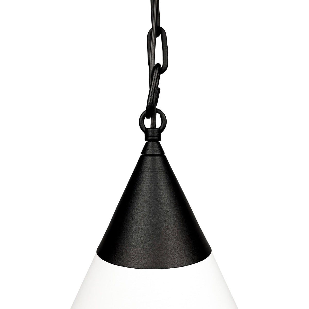 Tiara Black – stożkowa lampa wisząca z białej bawełny Ø40