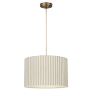 Sand Walec – lampa wisząca z abażurem w paski i mosiądzem Ø38
