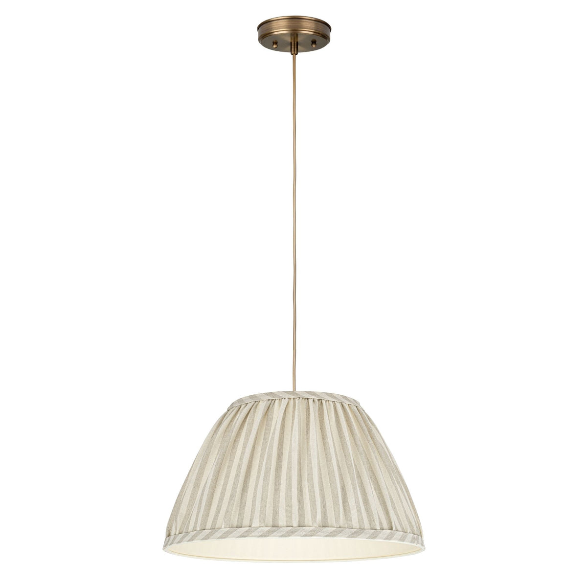 Sand Stożek – lampa wisząca z marszczonym abażurem w paski Ø40