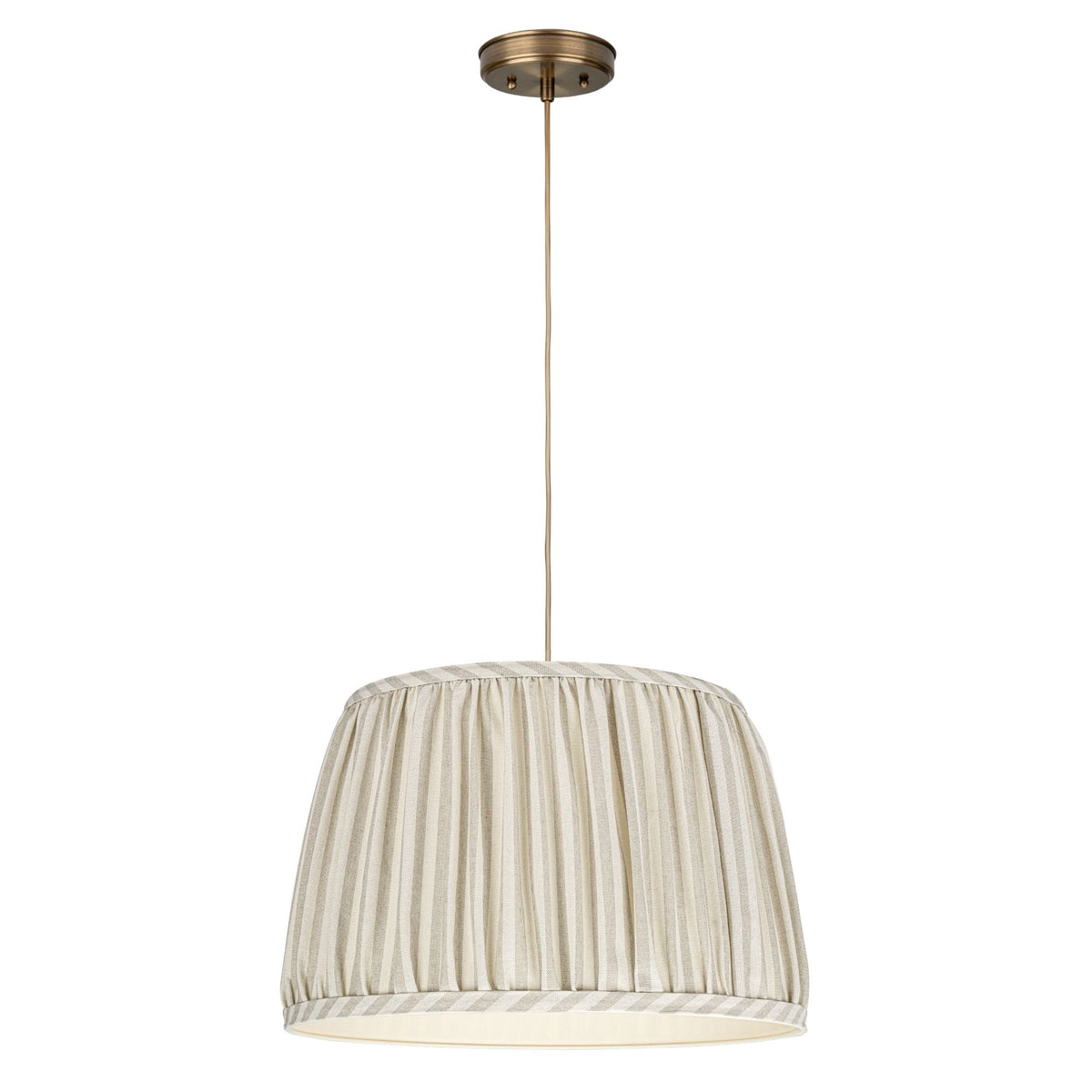 Sand Stożek – lampa wisząca z marszczonym abażurem w paski Ø45