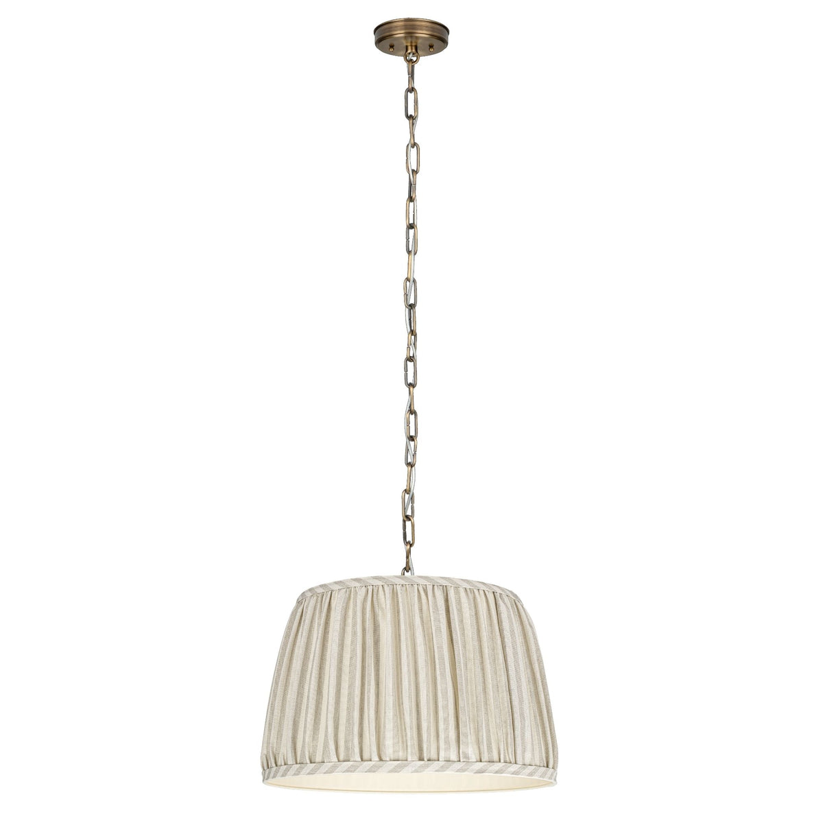 Silia Paski – lampa wisząca z marszczonym abażurem w paski Ø45