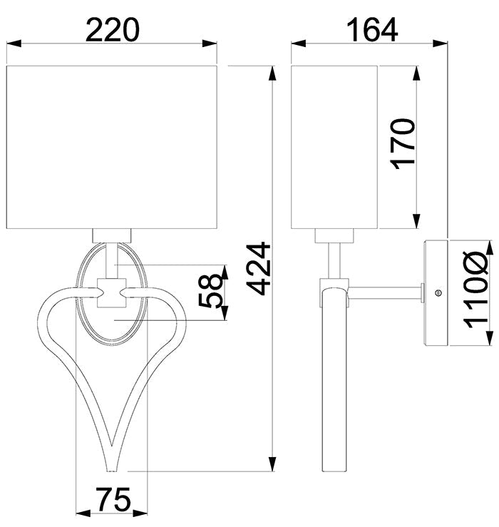 Romantyczna lampa ścienna (biała, złota) kinkiet do łazienki sypialni salonu  (G9 1x4W) Elstead (Falmouth)