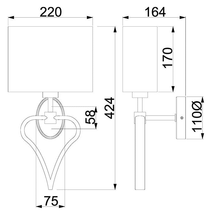 Romantyczna lampa ścienna (biała, złota) kinkiet do łazienki sypialni salonu  (G9 1x4W) Elstead (Falmouth)