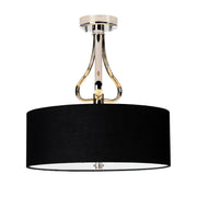 Romantyczna lampa wisząca (czarna, chrom) sufitowa do łazienki sypialni salonu  (G9 3x4W) Elstead (Falmouth)