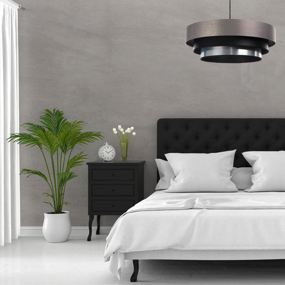 Satynowa lampa 60cm - abażur do salonu sypialni 1xE27 (Trinity 082) ręcznie robiony