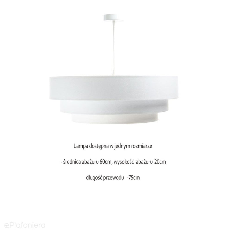 Satynowa lampa 60cm - abażur do salonu sypialni 1xE27 (Trinity 086) ręcznie robiony