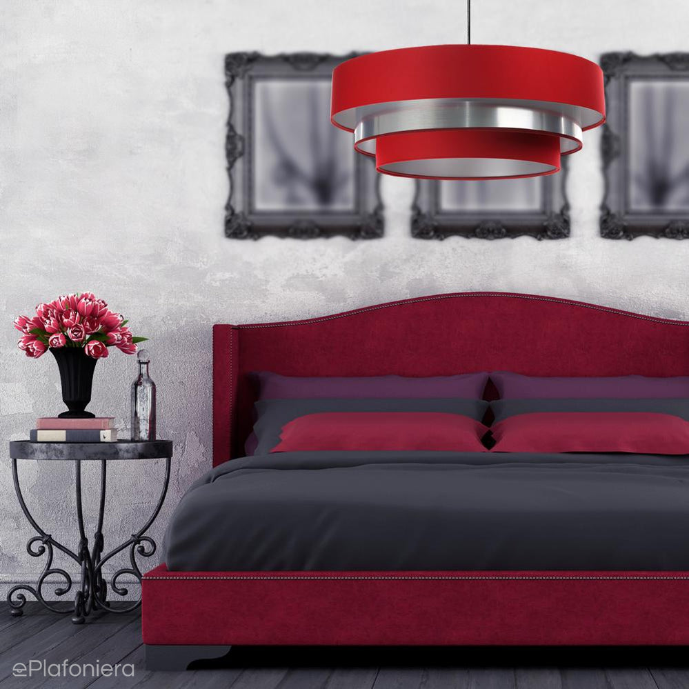 Satynowa lampa 60cm - abażur do salonu sypialni 1xE27 (Trinity 087) ręcznie robiony