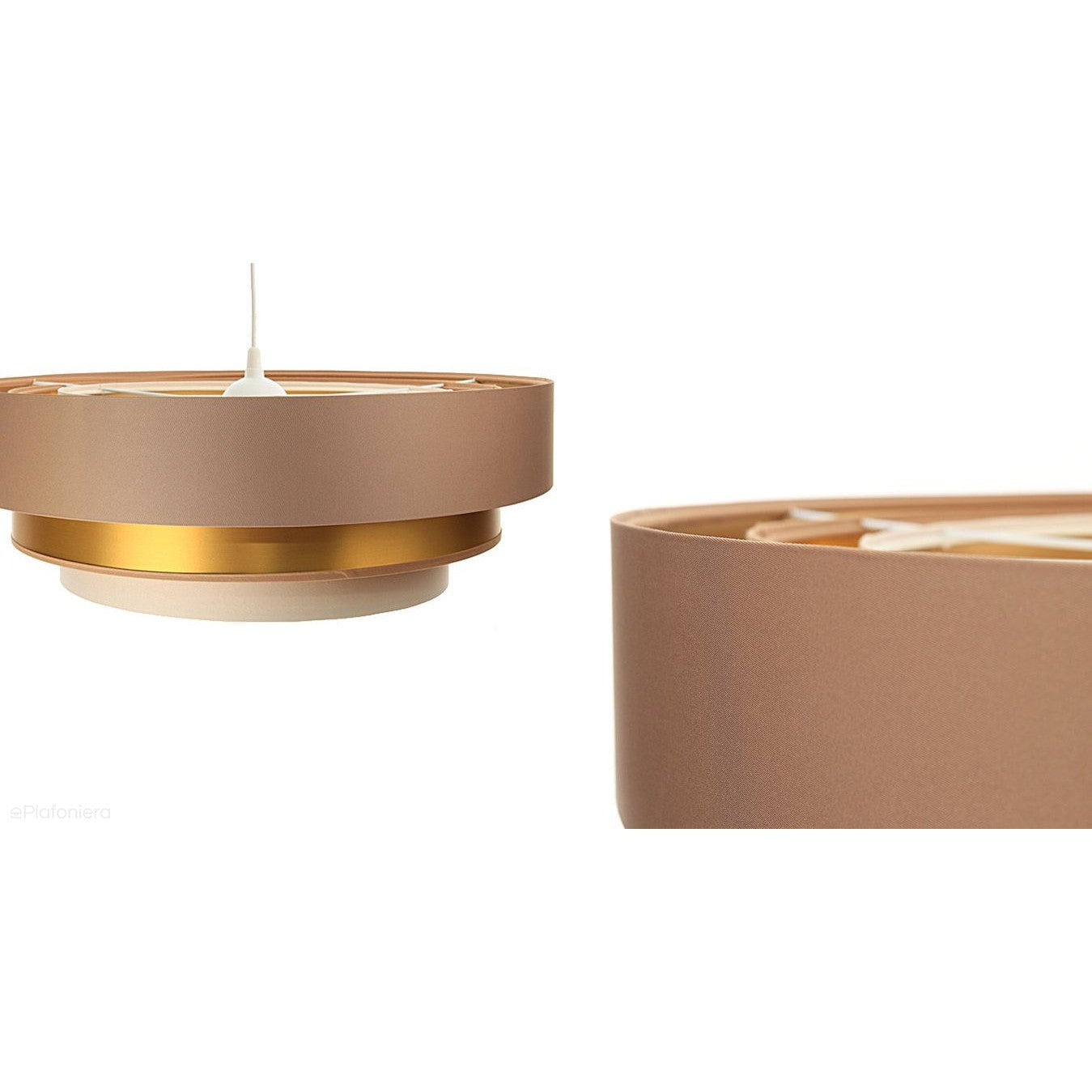 Satynowa lampa 60cm - abażur do salonu sypialni 1xE27 (Trinity 089) ręcznie robiony