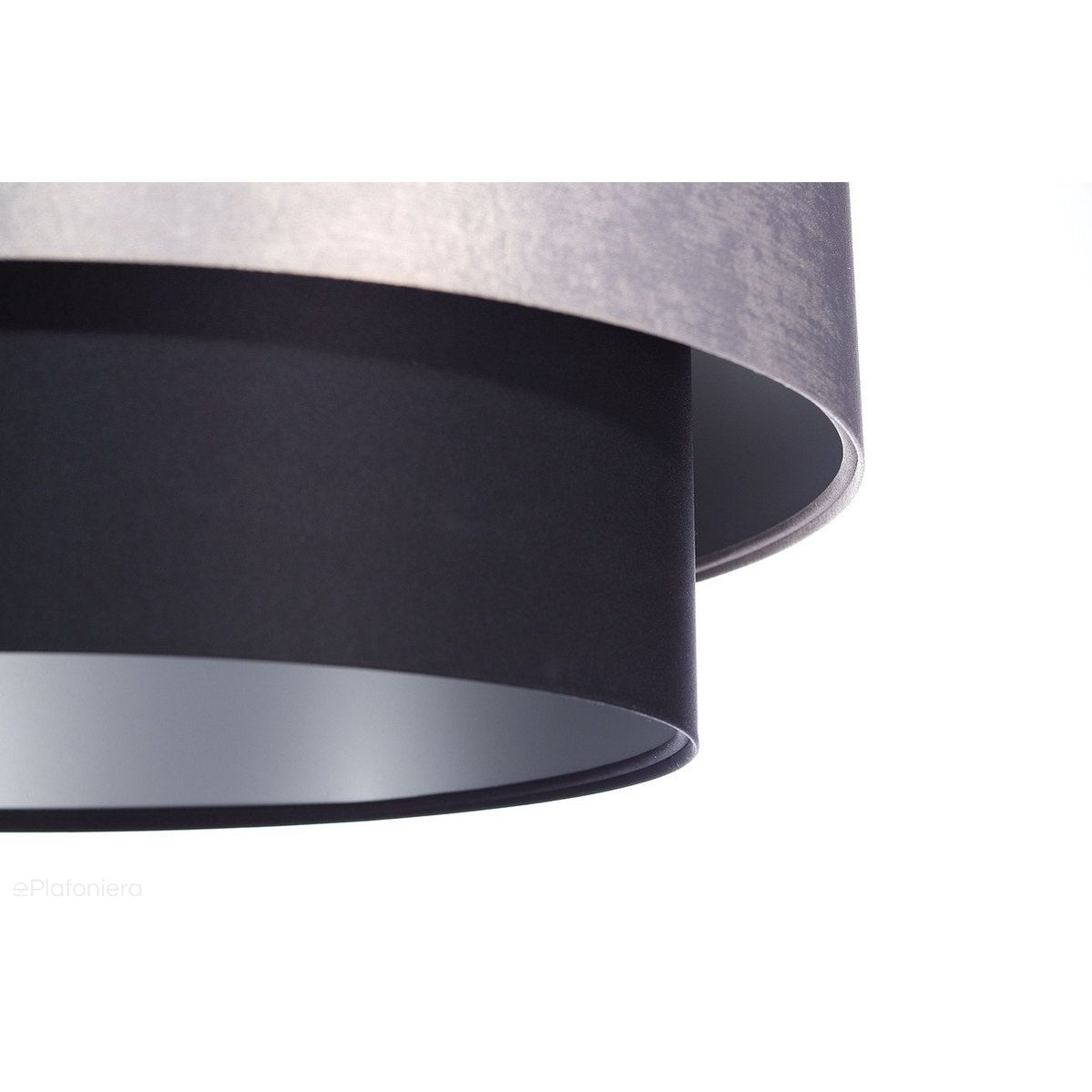Satynowy abażur Aria - lampa wisząca do salonu, sypialni (kolekcja - Duo, 1xE27) ręcznie robiona - ePlafoniera