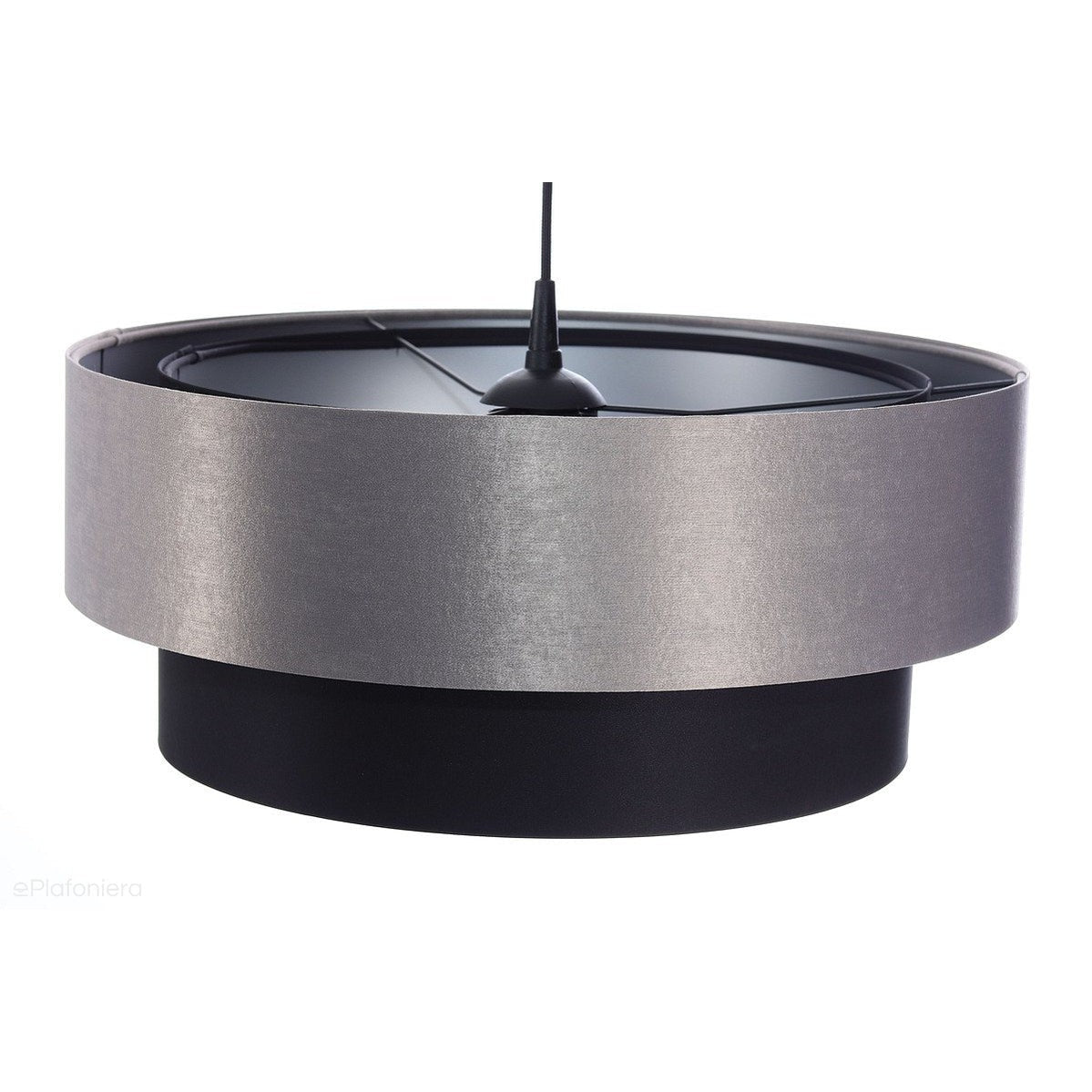 Satynowy abażur Aria - lampa wisząca do salonu, sypialni (kolekcja - Duo, 1xE27) ręcznie robiona - ePlafoniera