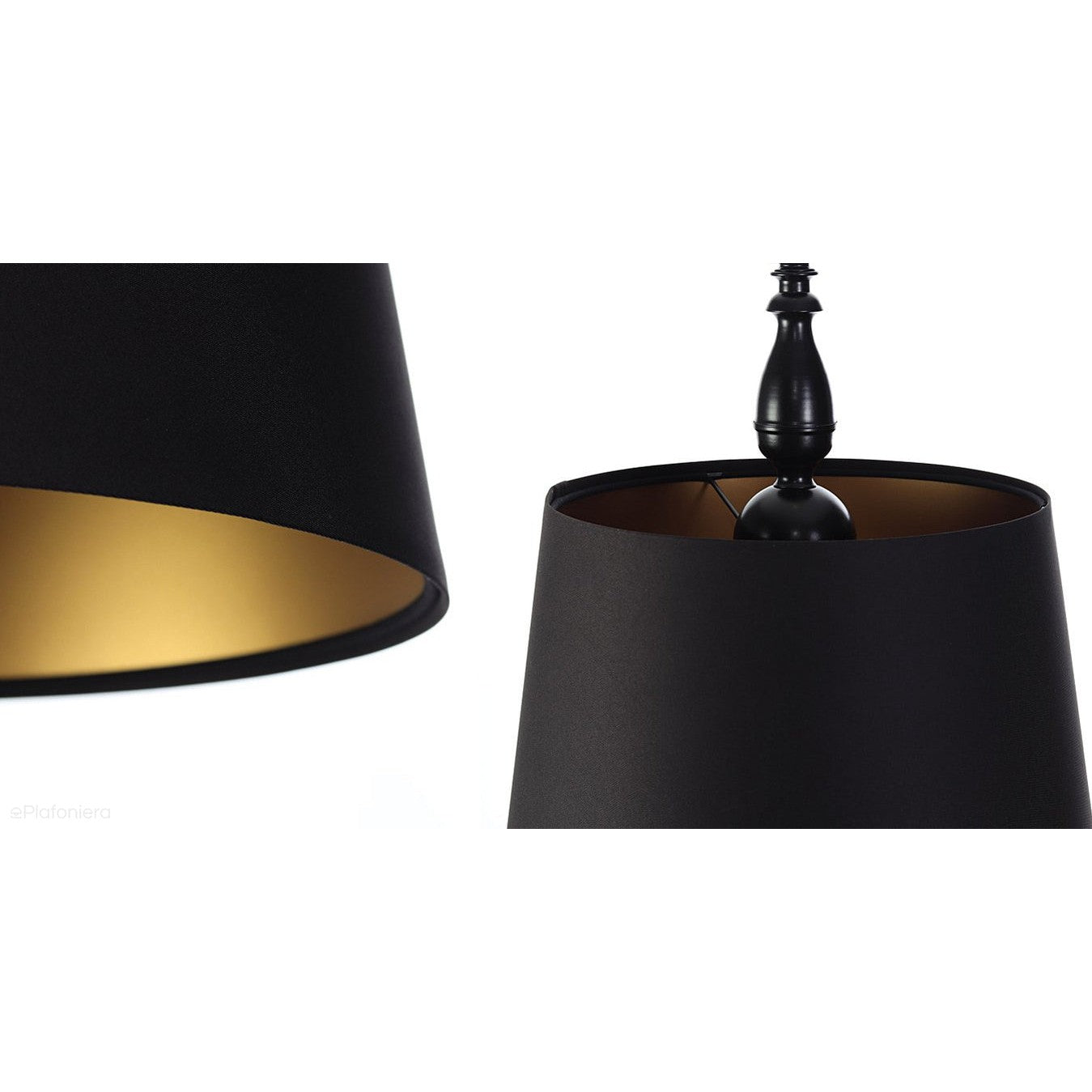 Satynowy rustykalny abażur -czarna lampa wisząca (czarny metal) Lukrecja, ręcznie robiona