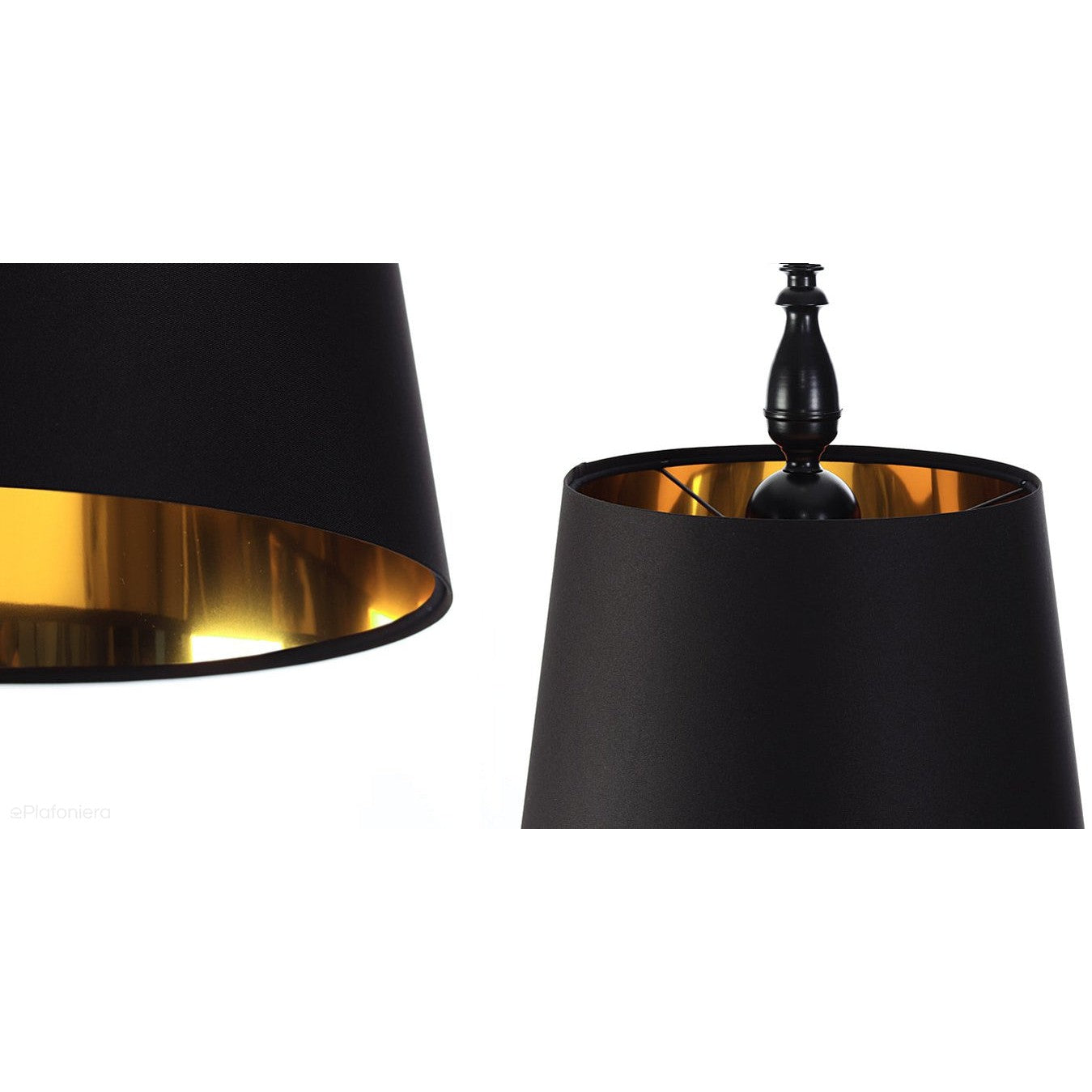 Satynowy rustykalny abażur -czarna lampa wisząca (czarny metal) Lukrecja, ręcznie robiona