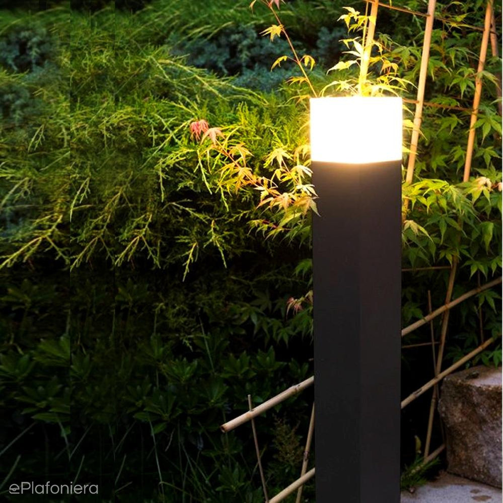 Słupek - lampa ogrodowa stojąca zewnętrzna (grafit/czarny/szary) (33/58/83cm, 1x E27) SU-MA (cube)
