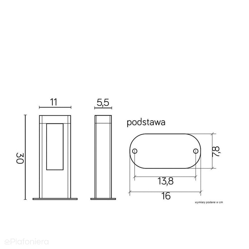 Słupek ogrodowy LED 30/50/80cm - lampa stojąca zewnętrzna (LED 8/12/20W) SU-MA (Evo)