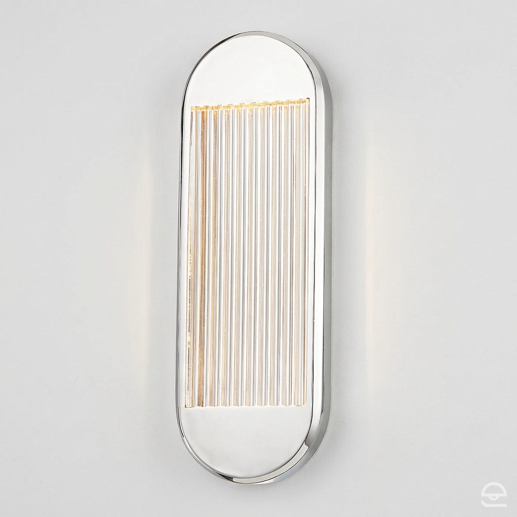 Średni kinkiet LED Palais - Polerowany nikiel, Alora