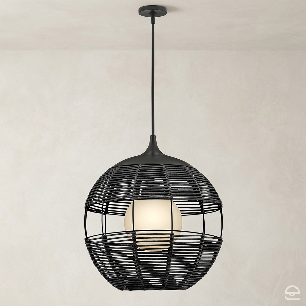 Średnia lampa wisząca Maddox - 1 źródło światła - Czarny, Hinkley