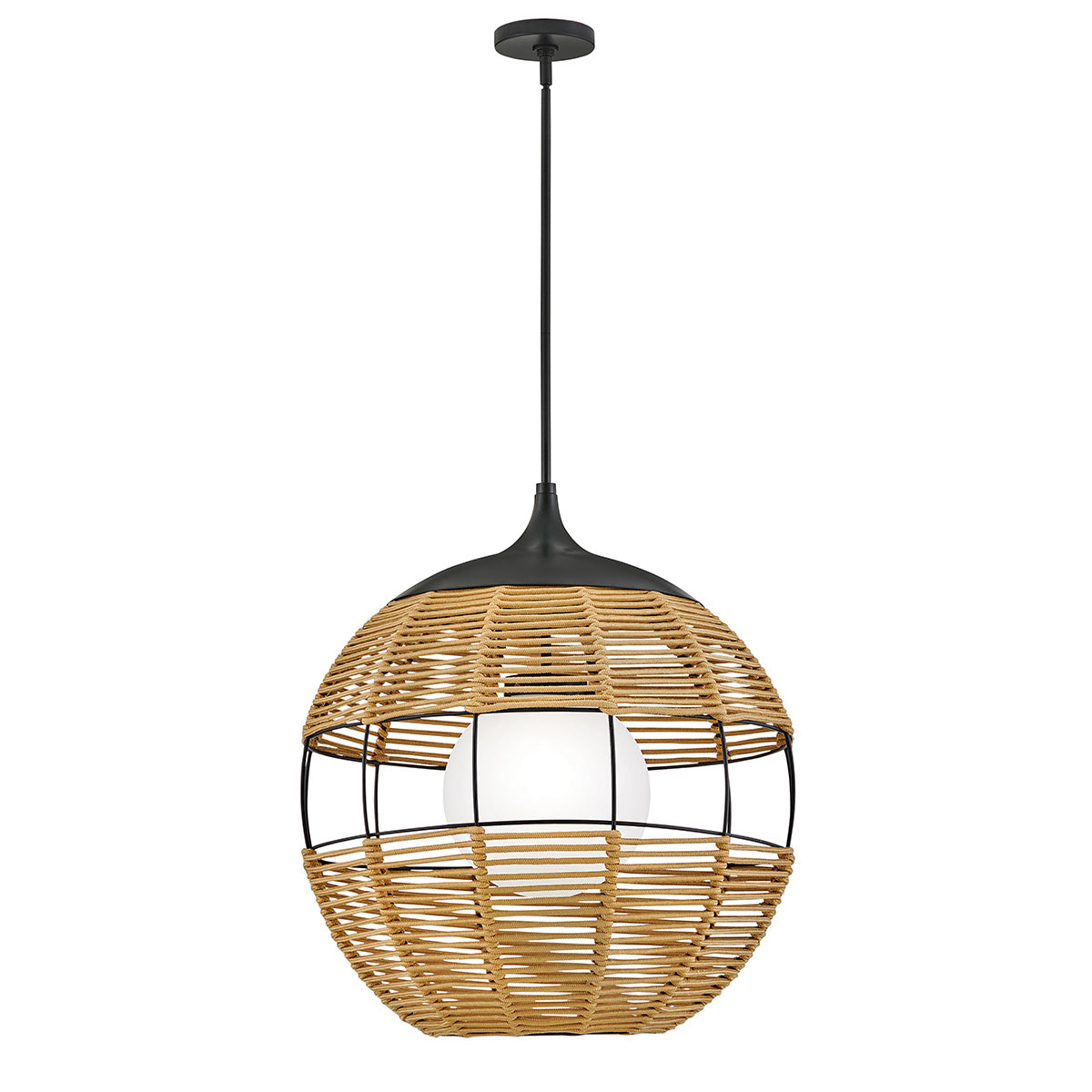 Średnia lampa wisząca Maddox - 1 źródło światła - Czarny, karmelowy beż, Hinkley - ePlafoniera.pl