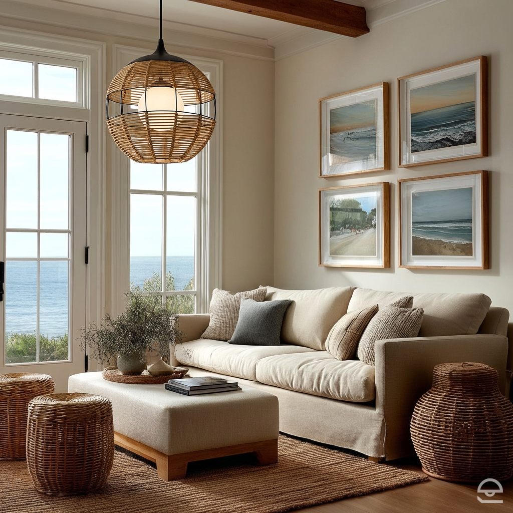 Średnia lampa wisząca Maddox - 1 źródło światła - Czarny, karmelowy beż, Hinkley