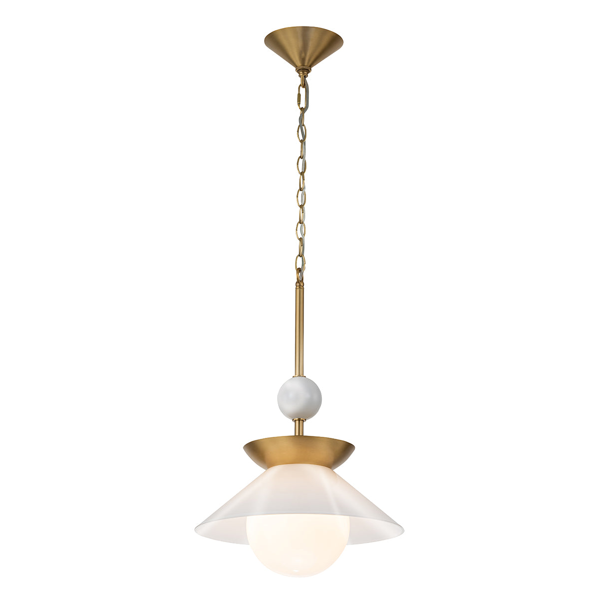 Średnia lampa wisząca Saucer - 1 źródło światła - Postarzany mosiądz, Quintiesse - ePlafoniera.pl