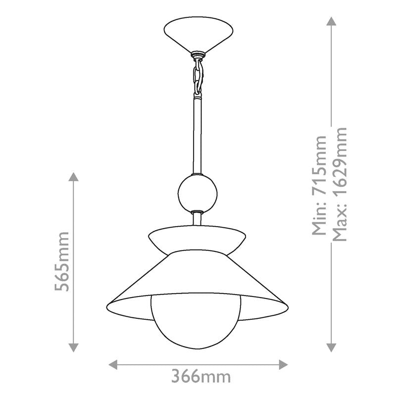 Średnia lampa wisząca Saucer - 1 źródło światła - Postarzany mosiądz, Quintiesse - ePlafoniera.pl
