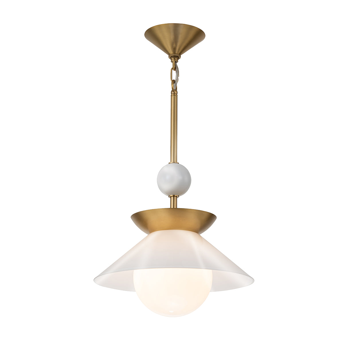 Średnia lampa wisząca Saucer - 1 źródło światła - Postarzany mosiądz, Quintiesse - ePlafoniera