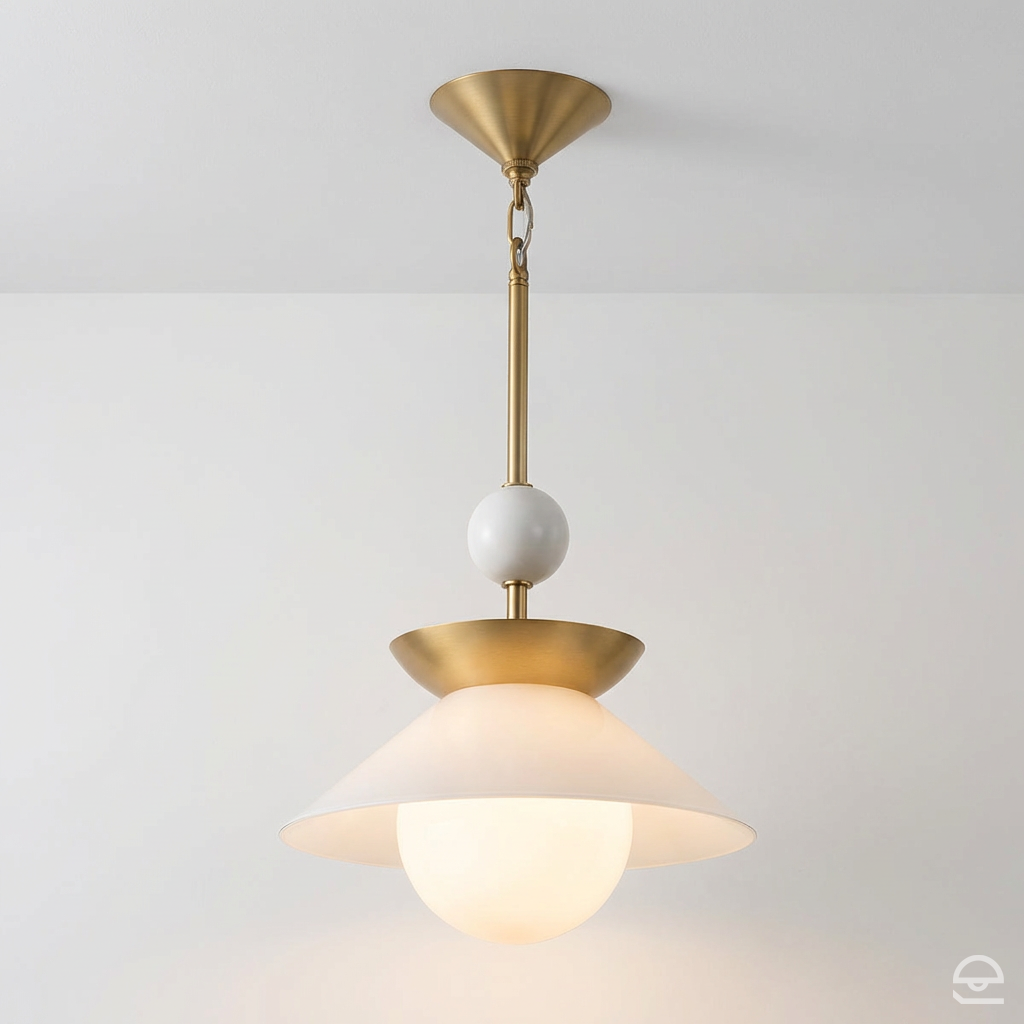 Średnia lampa wisząca Saucer - 1 źródło światła - Postarzany mosiądz, Quintiesse