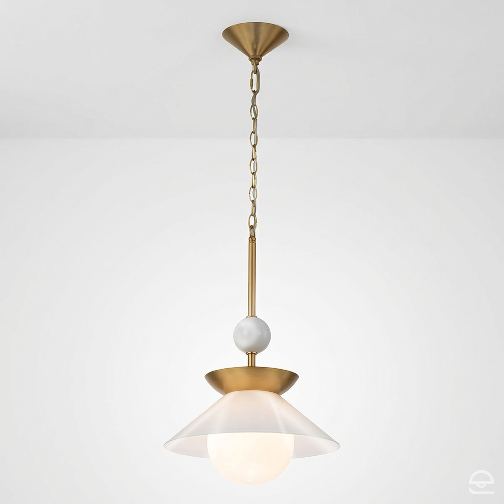 Średnia lampa wisząca Saucer - 1 źródło światła - Postarzany mosiądz, Quintiesse