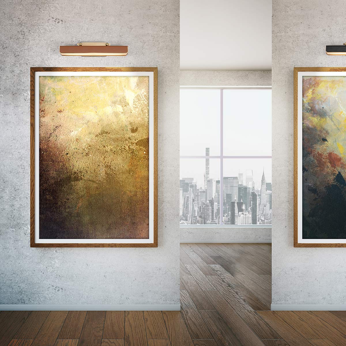 Średnia obrazówka LED Valise Picture - Vintage mosiądz, skóra koniakowa, Alora - ePlafoniera.pl