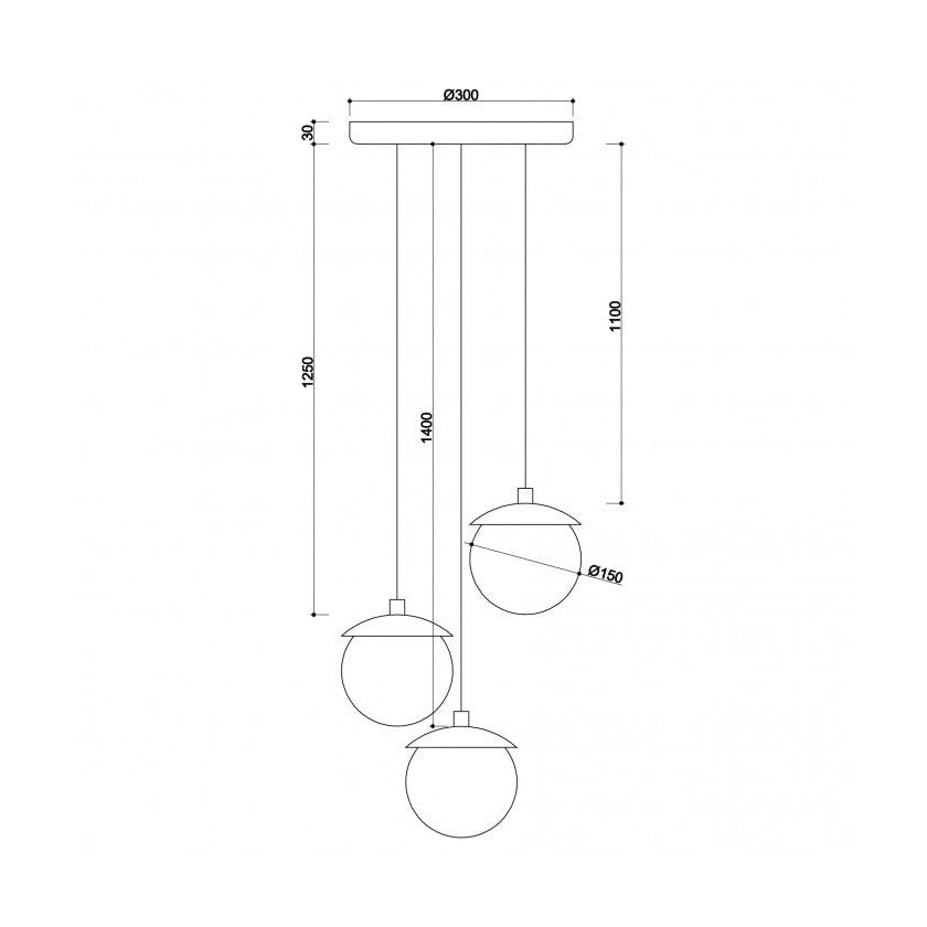 Sufitowa lampa białe kule Kuul F3-K - lampa wisząca z czarnym wykończeniem Ummo