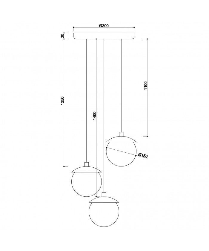 Sufitowa lampa białe kule Kuul F3-K - lampa wisząca z czarnym wykończeniem Ummo