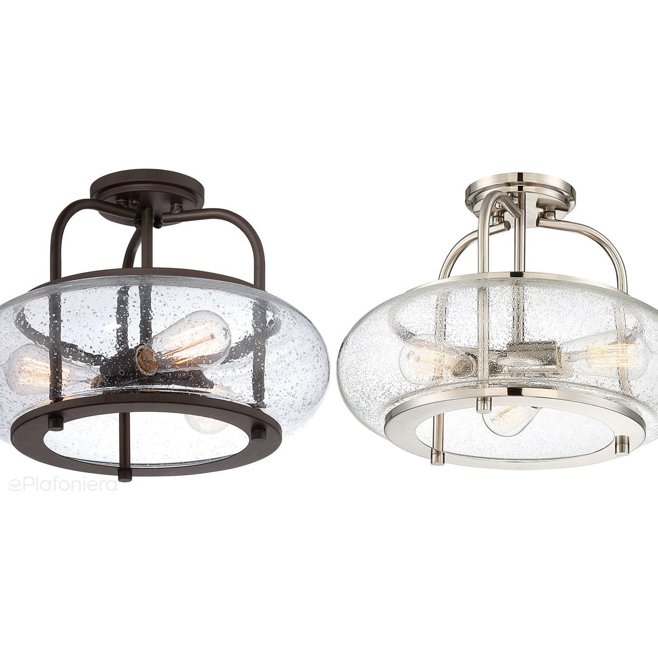 Sufitowa lampa szklana 40cm (brąz, 3xE27) plafon do kuchni jadalni salonu Quoizel (Trilogy)