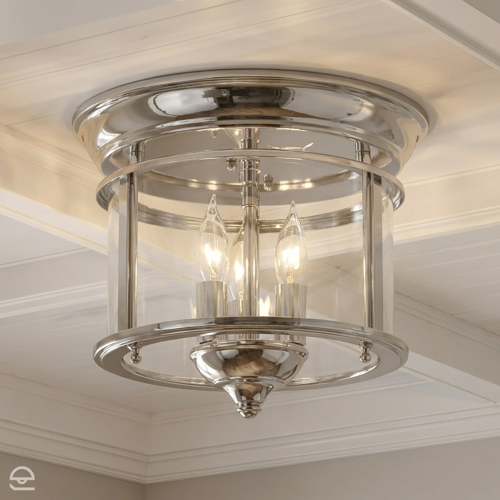 Sufitowa latarnia 29cm (nikiel) lampa - plafon do salonu kuchni sypialni łazienki (3xE14) Hinkley (Gentry)