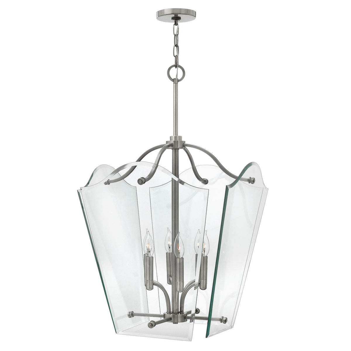Szklana lampa wisząca (50x50cm) świecznik do salonu kuchni sypialni (6xE14) Hinkley (Wingate)